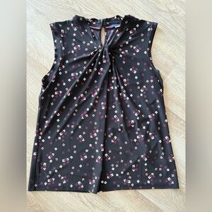 Tommy Hilfiger Black Top with Floral Design